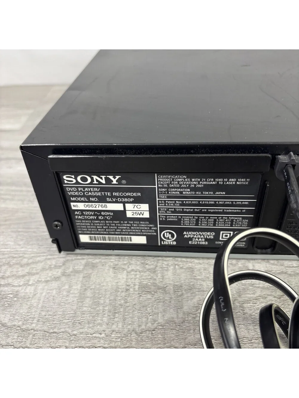 Sony SLV-D380P DVD VCR Combo VHS Player/Recorder No Remote-Tested Works See Vid